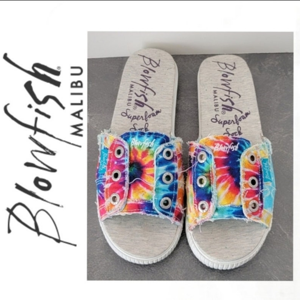 Multicolor Blowfish Malabu Fresco slide sandles Size 7